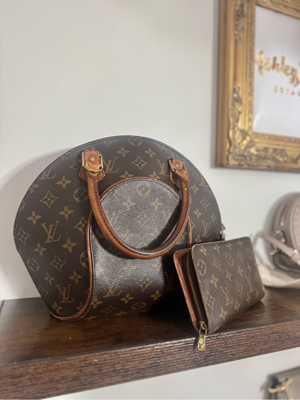 Louis Vuitton Ellipse GM Monogram Canvas Bag Made in France Vintage